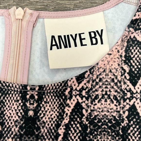 Aniye By Python Print Studded Sleeve Mini Sheath Dress Size Medium - Picture 10 of 15